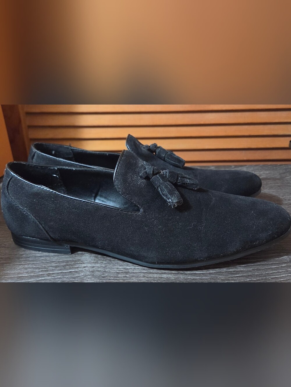 ASOS Black Suede Tassel Slip-On Loafers